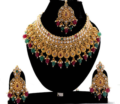 

ZEHRA GEMS MINERALS Alloy Jewel Set(Gold)