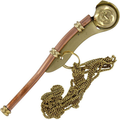 Shoptreed Nautical Brass Boatswain pipe whistle keychain Key Chain