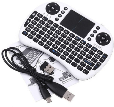 

VibeX ™ Mini i8 2.4G Gamepad Air Mouse Set Controller PC Google Android Smart Touch for TV Box Wireless, Bluetooth Gaming Keyboard(White)