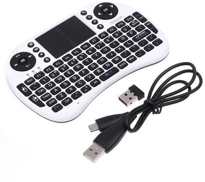 

RHONNIUM ™ 2.4Ghz Mini with TouchPad for PC, Mac & Android Wireless, Bluetooth Gaming Keyboard(White)