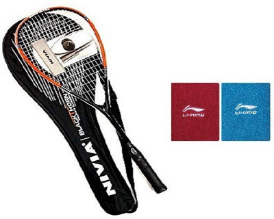 

Nivia Combo of Three, one 'Black Thorn' Squash Racquet and one pair of Wrist band (Color On Availability)- Squash Kit