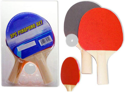 

QUINERGYS ™ 2PC PING PONG PADDLE TABLE TENNIS SET RACKET RUBBER BAT W/ 3 BALLS FUN FOR KIDS Table Tennis Kit