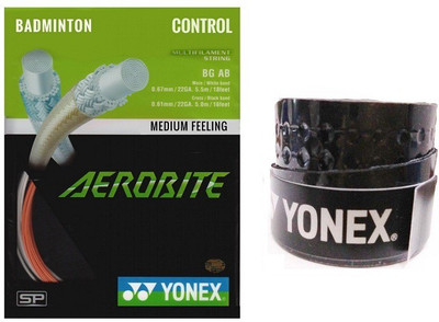 

Yonex Combo of two - One 'Aerobite' Badminton String and one 'E tech 901' Badminton Grip Badminton Kit