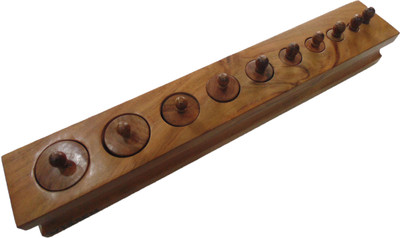 

WISSEN Wooden knobbed Cylinder, Diameter based Ascending and Descending based Learning toys(Brown)