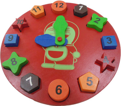 

WISSEN Wooden Educational Clock and Shape learning toy(Multicolor)