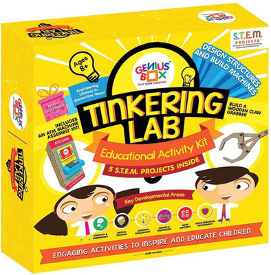 

Genius Box 5 in 1 Activity & Learning Kit for Children Age 8+ : Tinkering Lab Educational Activity Kit(Multicolor)