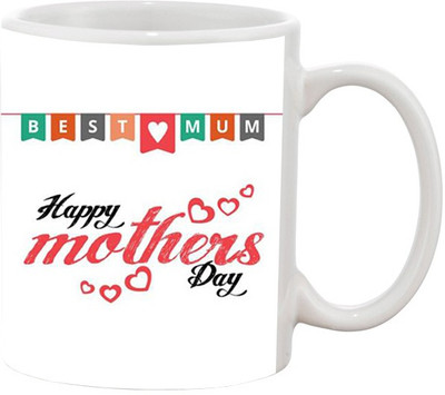 Ashvah Happy Mother's Day 1325 Ceramic Mug(350 ml), Multicolor