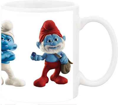 

Ashvah Smurfs The Lost Village Cartoon 1248 Ceramic Mug(350 ml), Multicolor