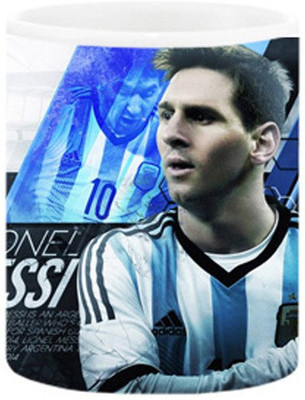 Ashvah Lionel Messi 1098 Ceramic Mug(350 ml), Multicolor