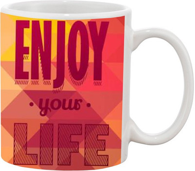 

Ashvah Enjoy yours Life 1 Ceramic Mug(350 ml), White