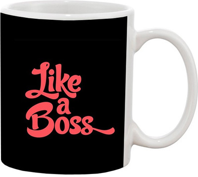 Ashvah Like A Boss Ceramic Mug(350 ml), Multicolor