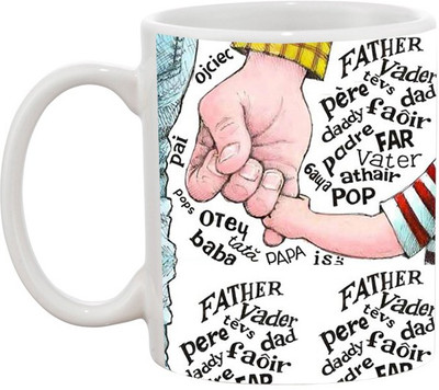 

Ashvah Happy Father's Day 1375 Ceramic Mug(350 ml), Multicolor