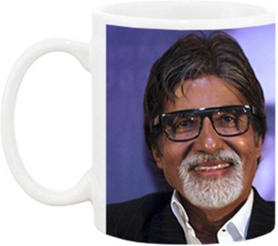 

Ashvah Amitabh Bachan 1038 Ceramic Mug(350 ml), White