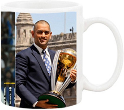 

Ashvah Ms Dhoni 995 Ceramic Mug(350 ml), White