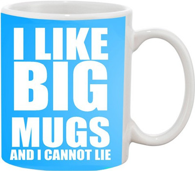 

Ashvah I Like Bigs Ceramic Mug(350 ml), Multicolor