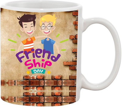 

Ashvah FriendShip Day Ceramic Mug(350 ml), Multicolor