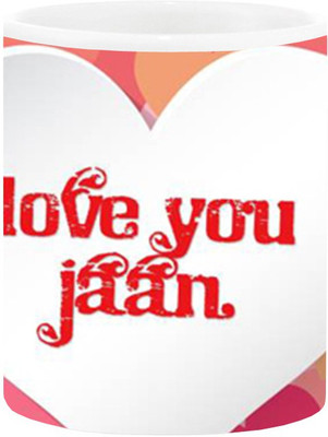 

Ashvah I love Jaan Ceramic Mug(350 ml), Multicolor
