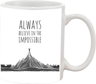 

Ashvah Belielve In The Impossible Ceramic Mug(350 ml), Multicolor