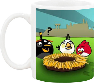 Ashvah Angry Birds 1513 Ceramic Mug(350 ml), Multicolor