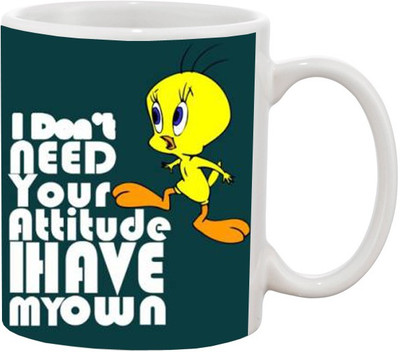 

Ashvah Attitude 970 Ceramic Mug(350 ml), White