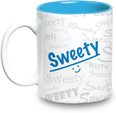 

LOF Sweety Name Gift Ceramic Inside Blue Gifts For Birthday Ceramic Mug(325 ml)