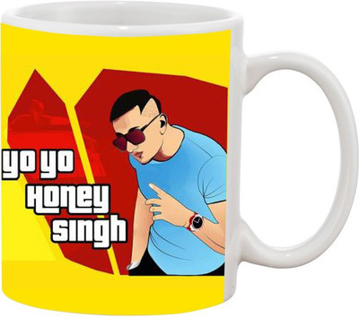 

Ashvah Yo Yo Honey Singh Ceramic Mug(350 ml), White