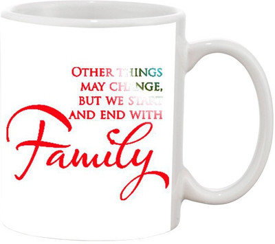 

Ashvah Happy Family Ceramic Mug(350 ml), Multicolor