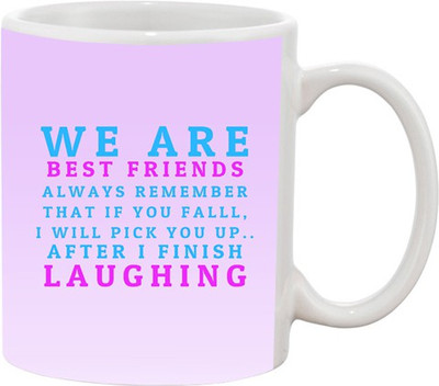 

Ashvah We Are Best Friend Ceramic Mug(350 ml), Multicolor