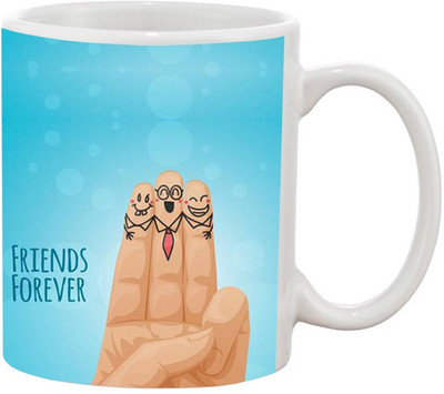 

Ashvah Friend's Forever 1357 Ceramic Mug(350 ml), Multicolor