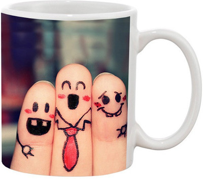 

Ashvah Friends Forever Ceramic Mug(350 ml), Multicolor