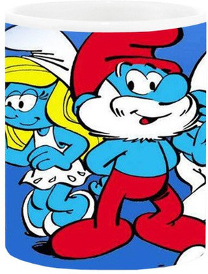 Ashvah Smurfs The Lost Village Cartoon Ceramic Mug(350 ml), Multicolor