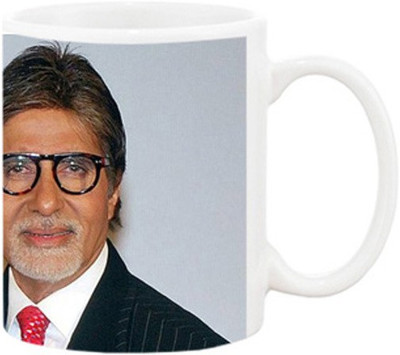 

Ashvah Amitabh Bachan 1037 Ceramic Mug(350 ml), White