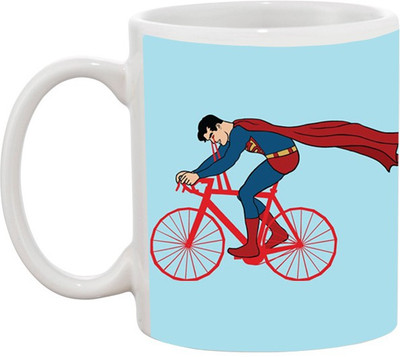 ARTBUG Superman on a Cycle -1855 Ceramic Coffee Mug(350 ml)
