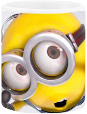 

Ashvah Minions Cartoon Ceramic Mug(350 ml), Multicolor