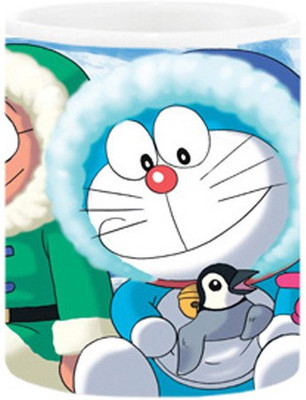 

Ashvah Doraemon Cartoon 2 Ceramic Mug(350 ml), Multicolor