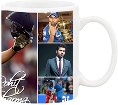 

Ashvah Rohit Sharma 1000 Ceramic Mug(350 ml), White