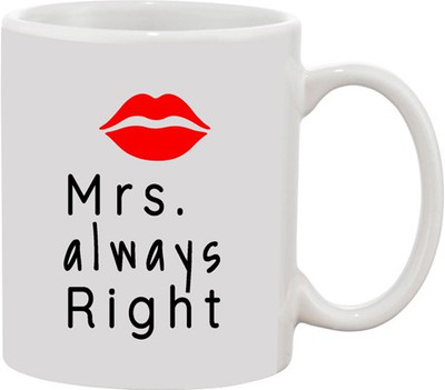 

Ashvah Mrs. Always Right Ceramic Mug(350 ml), Multicolor