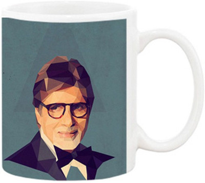 

Ashvah Amitabh Bachan 1046 Ceramic Mug(350 ml), White