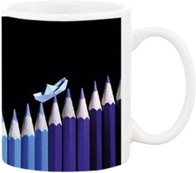 

Ashvah Colour Pencils Ceramic Mug(350 ml), Multicolor