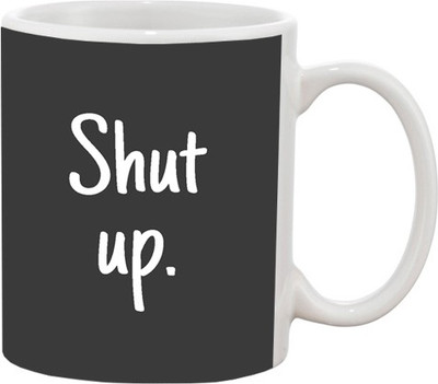 

Ashvah Shut Up Ceramic Mug(350 ml), Multicolor