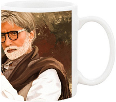 

Ashvah Amitabh Bachan 3 Ceramic Mug(350 ml), Multicolor