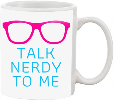 

Ashvah Talk Nerdy To Me Ceramic Mug(350 ml), Multicolor