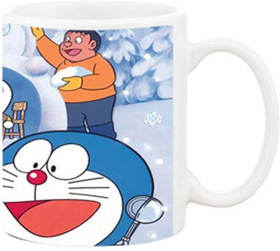 

Ashvah Doraemon Cartoon 1 Ceramic Mug(350 ml), Multicolor