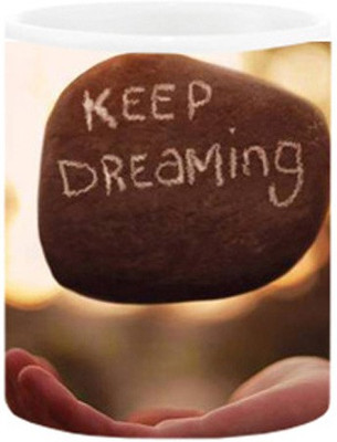 

Ashvah Keep Dreaming Ceramic Mug(350 ml), Multicolor