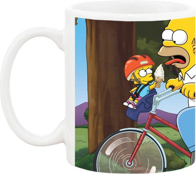 

Ashvah The Simpsons Cartoon Ceramic Mug(350 ml), Multicolor
