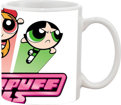 

Ashvah Powerpuff Girls Cartoon Ceramic Mug(350 ml), Multicolor