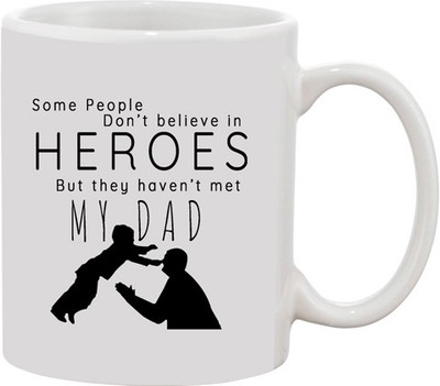 

Ashvah Dad My Hero Ceramic Mug(350 ml), Multicolor