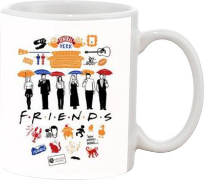 

Ashvah Friends 1392 Ceramic Mug(350 ml), Multicolor