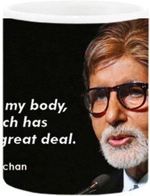 

Ashvah Amitabh Bachan 1040 Ceramic Mug(350 ml), White