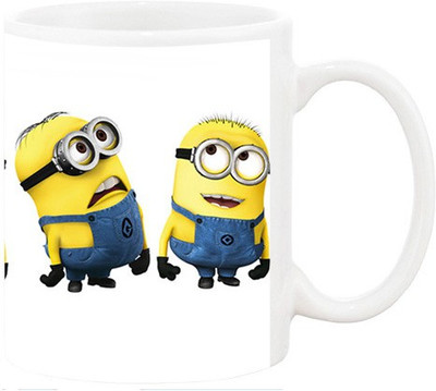 

Ashvah Minions Cartoon 7 Ceramic Mug(350 ml), Multicolor